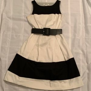 WHBM A Line Black and White Dress
